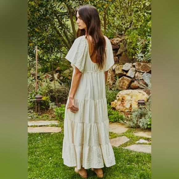 Woven Cotton Button Down Sweetheart Bohemian Flowy
Tiered Flare Maxi Dress - Picture 4 of 8